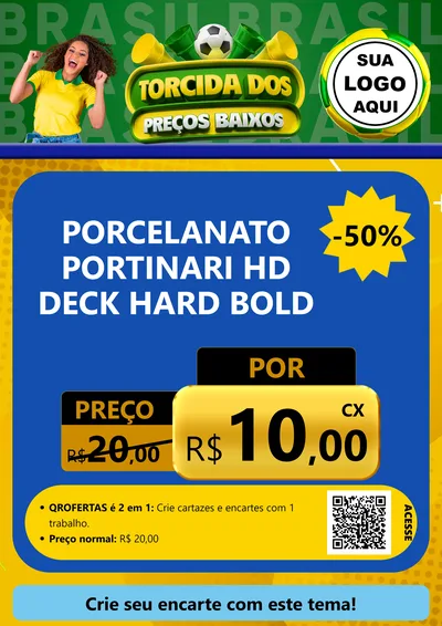 Modelo de Cartaz para Cartaz A4 Vertical com o tema Torcida dos Preços Baixos para Pisos e revestimentos