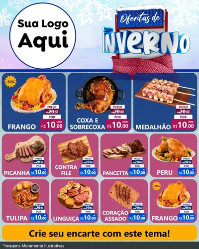 Modelo de Rede Social para Feed Instagram com o tema Ofertas de Inverno para Assados