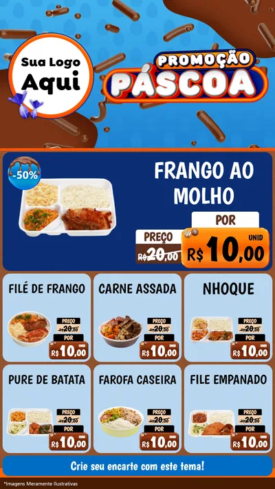 Modelo de Rede Social para Stories com o tema Promoção Páscoa para Restaurante