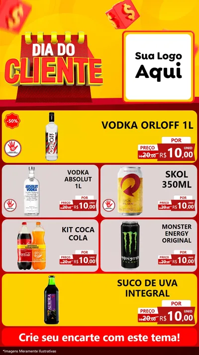 Modelo de TV para TV Vertical com o tema Dia do Cliente para Distribuidora de bebidas