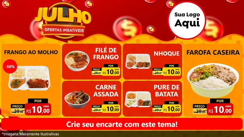 Modelo de TV para TV Horizontal com o tema Julho Ofertas Imbatíveis para Restaurante