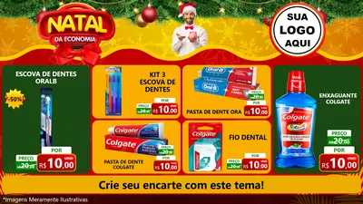 Modelo de TV para TV Horizontal com o tema Natal da Economia para Higiene Pessoal