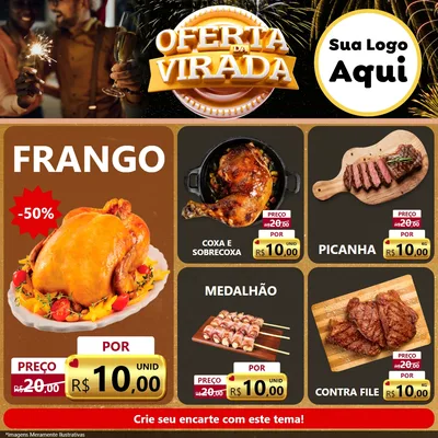 Modelo de Rede Social para Feed Facebook com o tema Oferta da Virada para Assados