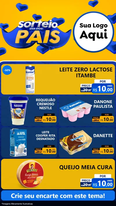 Modelo de TV para TV Vertical com o tema Sorteio Dia dos Pais para Frios e Laticínios