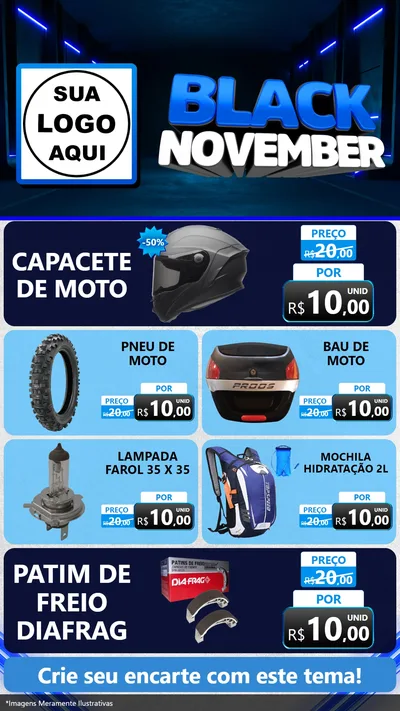 Modelo de TV para TV Vertical com o tema Black November para Moto peças