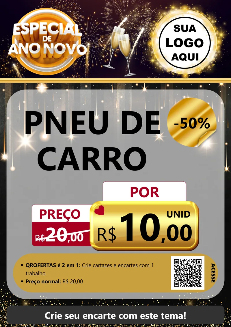 Modelo de Cartaz para Cartaz A4 Vertical com o tema Especial de Ano Novo para Auto peças