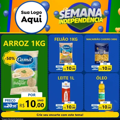 Modelo de Rede Social para Feed Facebook com o tema Semana da Independência para Supermercado