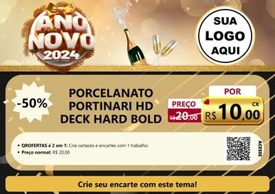 Modelo de Cartaz para Cartaz A4 Horizontal com o tema Feliz Ano Novo 2027 para Pisos e revestimentos