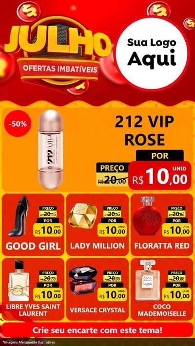 Modelo de Rede Social para Stories com o tema Julho Ofertas Imbatíveis para Perfumes