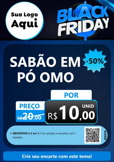Modelo de Cartaz para Cartaz A4 Vertical com o tema Black Friday para Produtos de Limpeza