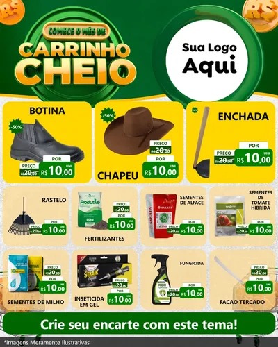 Modelo de Rede Social para Feed Instagram com o tema Carrinho Cheio para Agropecuária