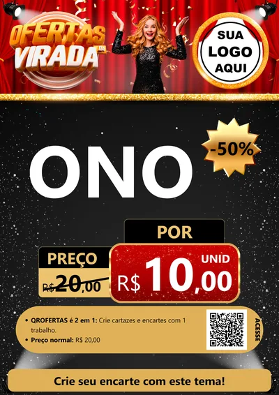Modelo de Cartaz para Cartaz A4 Vertical com o tema Ofertas da Virada para Óticas