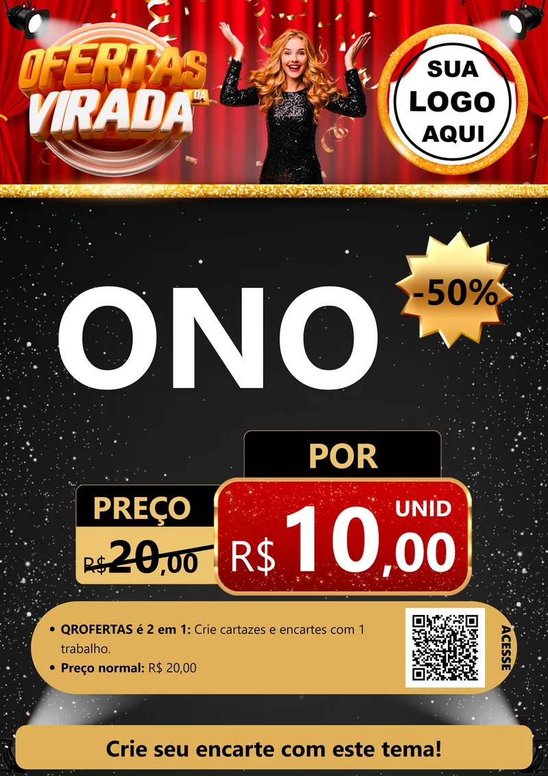 Modelo de Cartaz para Cartaz A4 Vertical com o tema Ofertas da Virada para Óticas