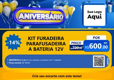 Modelo de Cartaz para Cartaz A4 Horizontal com o tema Aniversário para Maquinas e Ferramentas