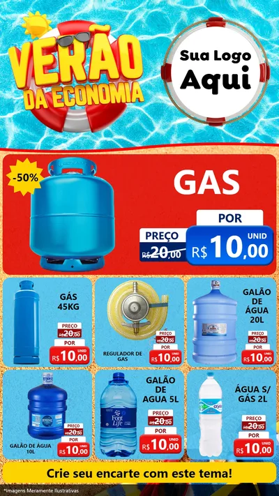 Modelo de Rede Social para Stories com o tema Verão da Economia para Água e gás