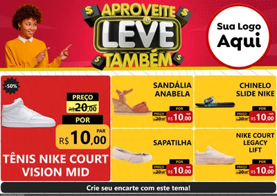 Modelo de Encarte para Encarte A4 Horizontal com o tema Aproveite e Leve Também para Calçados