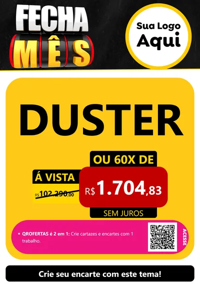 Modelo de Cartaz para Cartaz A4 Vertical com o tema Fecha Mês para Concessionaria de Carros