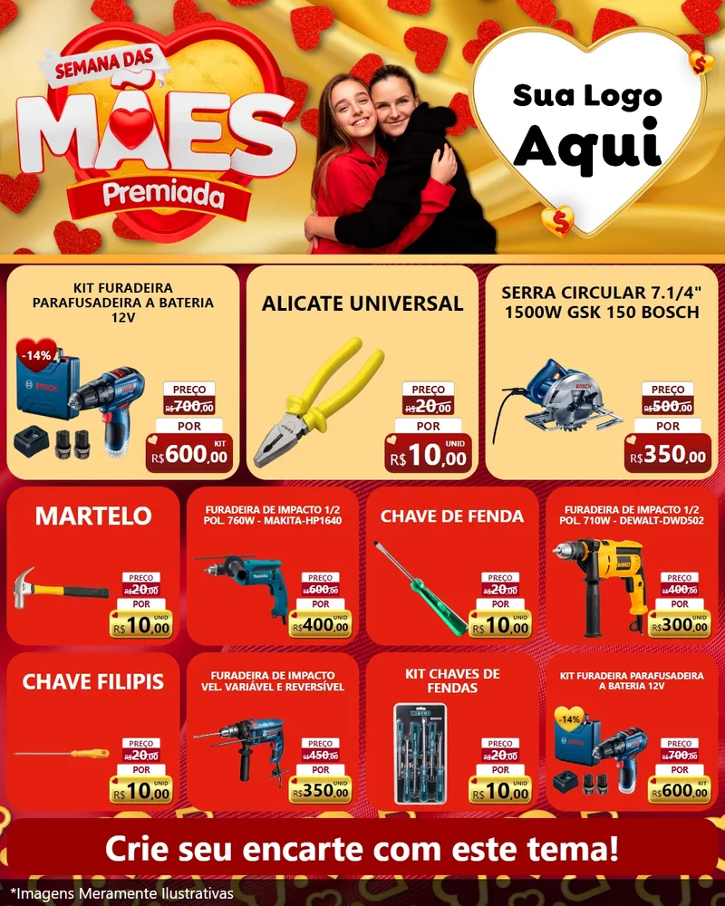 Modelo de Rede Social para Feed Instagram com o tema Semana das Mães Premiada para Maquinas e Ferramentas