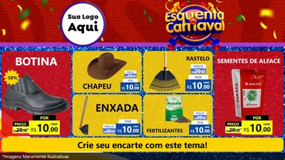 Modelo de TV para TV Horizontal com o tema Esquenta de Carnaval para Agropecuária