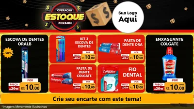 Modelo de TV para TV Horizontal com o tema Operação Estoque Zerado para Higiene Pessoal