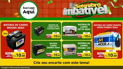 Modelo de TV para TV Horizontal com o tema Setembro Imbatível para Baterias Elétricas