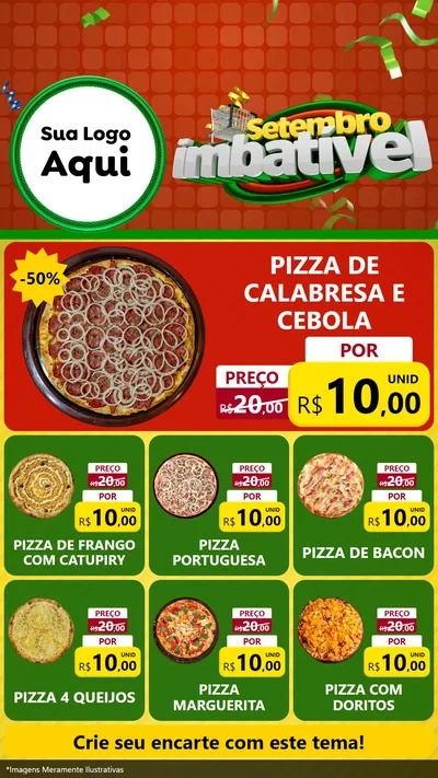 Modelo de Rede Social para Stories com o tema Setembro Imbatível para Pizzaria