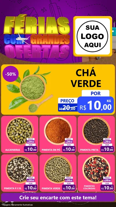 Modelo de Rede Social para Stories com o tema Férias com Grandes Ofertas para Produtos Naturais