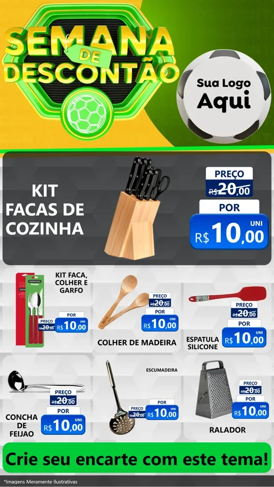 Modelo de Rede Social para Stories com o tema Semana de Descontão - Copa para Utilidades Domésticas