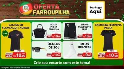 Modelo de TV para TV Horizontal com o tema Oferta Farroupilha para Roupas e acessórios