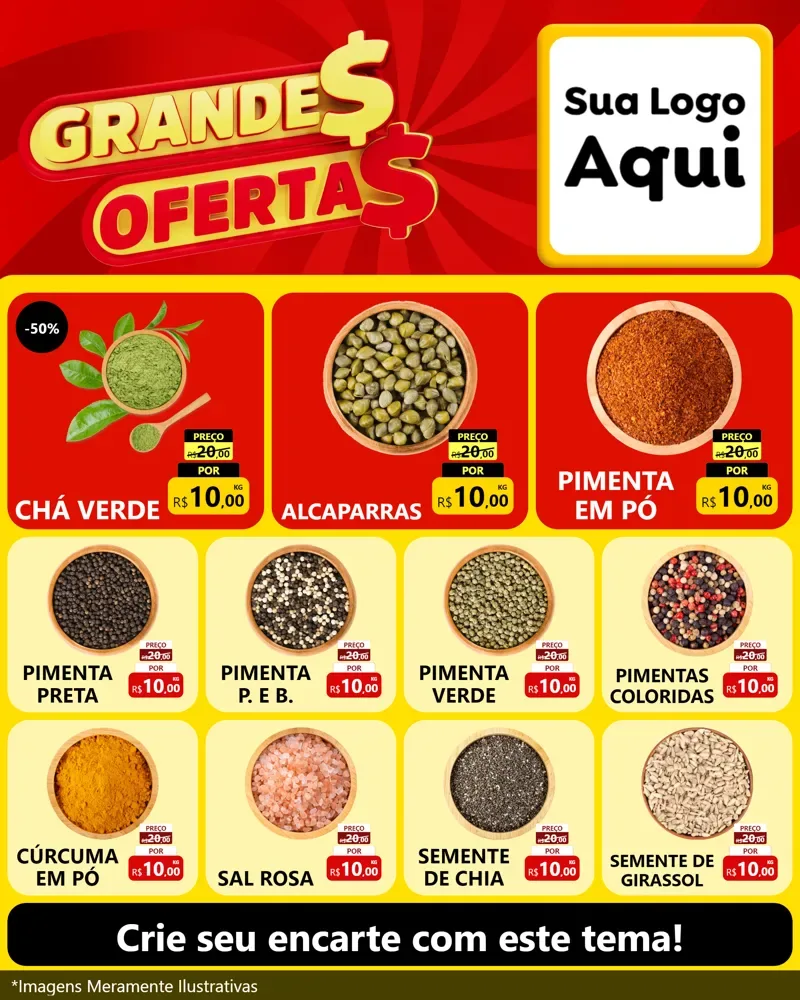 Modelo de Rede Social para Feed Instagram com o tema Grandes Ofertas para Produtos Naturais