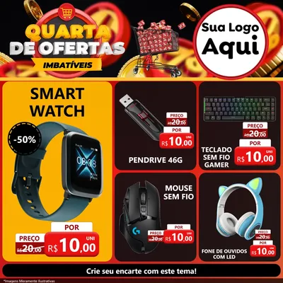 Modelo de Rede Social para Feed Facebook com o tema Quarta de Ofertas Imbatíveis para Informática