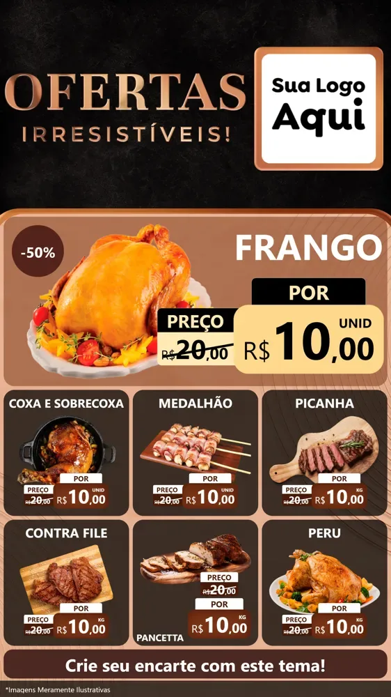Modelo de Rede Social para Stories com o tema Ofertas Irresistíveis! para Assados