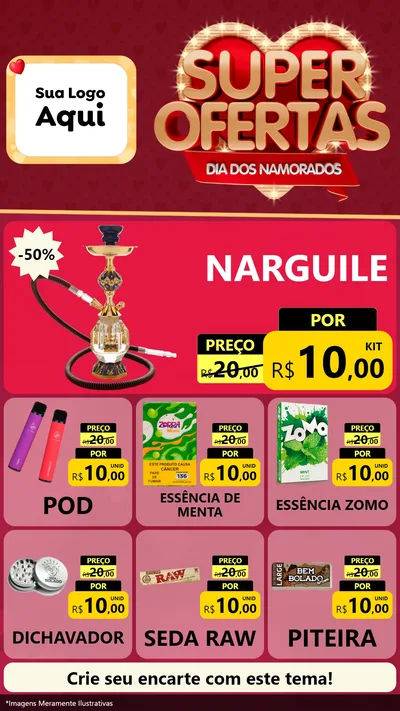 Modelo de Rede Social para Stories com o tema Dia dos Namorados para Tabacaria
