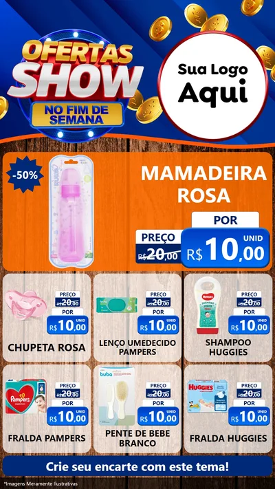Modelo de Rede Social para Stories com o tema Ofertas Show No Fim De Semana para Bebês