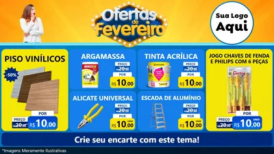 Modelo de TV para TV Horizontal com o tema Ofertas de Fevereiro para Material para Construção