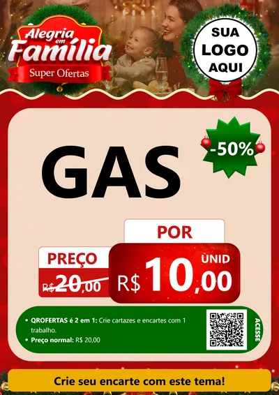 Modelo de Cartaz para Cartaz A4 Vertical com o tema Alegria Em Família - Super Ofertas para Água e gás