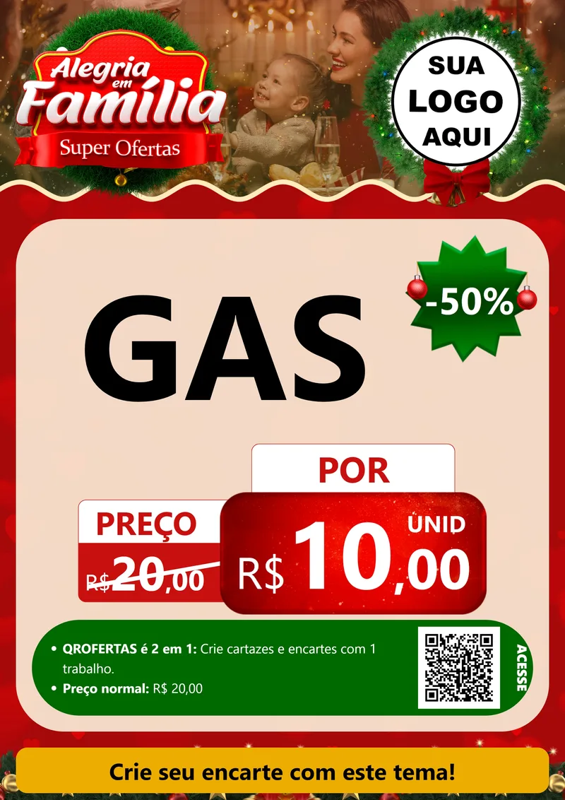 Modelo de Cartaz para Cartaz A4 Vertical com o tema Alegria Em Família - Super Ofertas para Água e gás