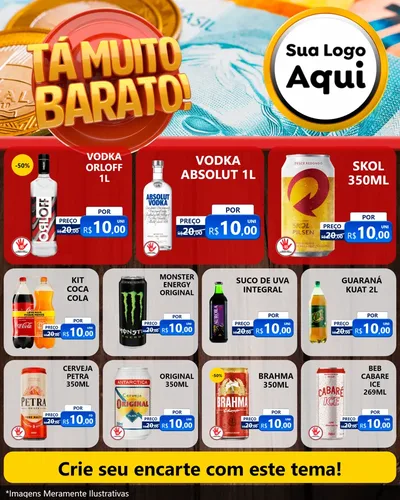 Modelo de Rede Social para Feed Instagram com o tema Está Muito Barato para Distribuidora de bebidas