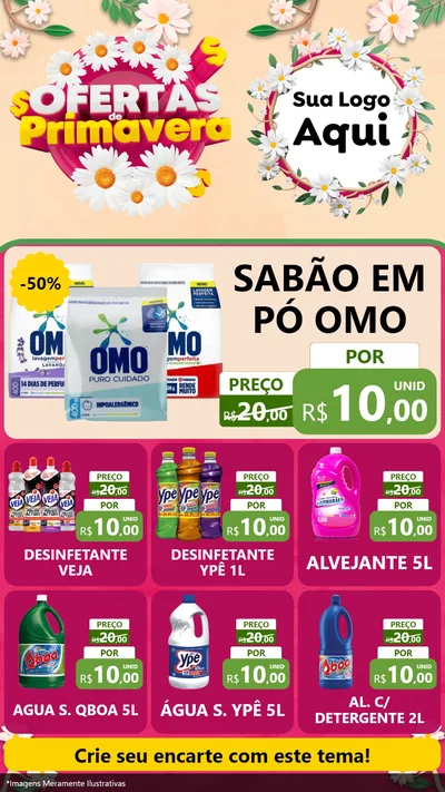 Modelo de Rede Social para Stories com o tema Ofertas de Primavera para Produtos de Limpeza