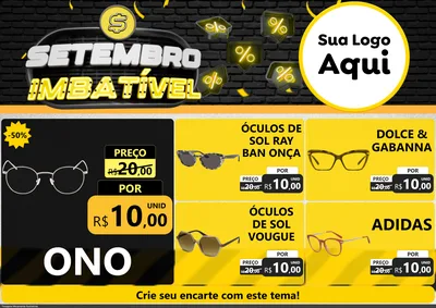 Modelo de Encarte para Encarte A4 Horizontal com o tema Setembro Imbatível para Óticas