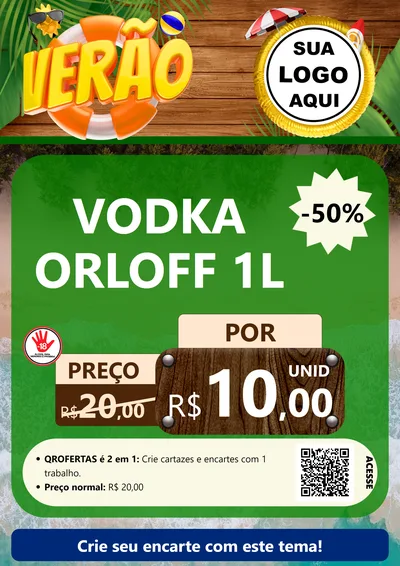 Modelo de Cartaz para Cartaz A4 Vertical com o tema Verão para Distribuidora de bebidas