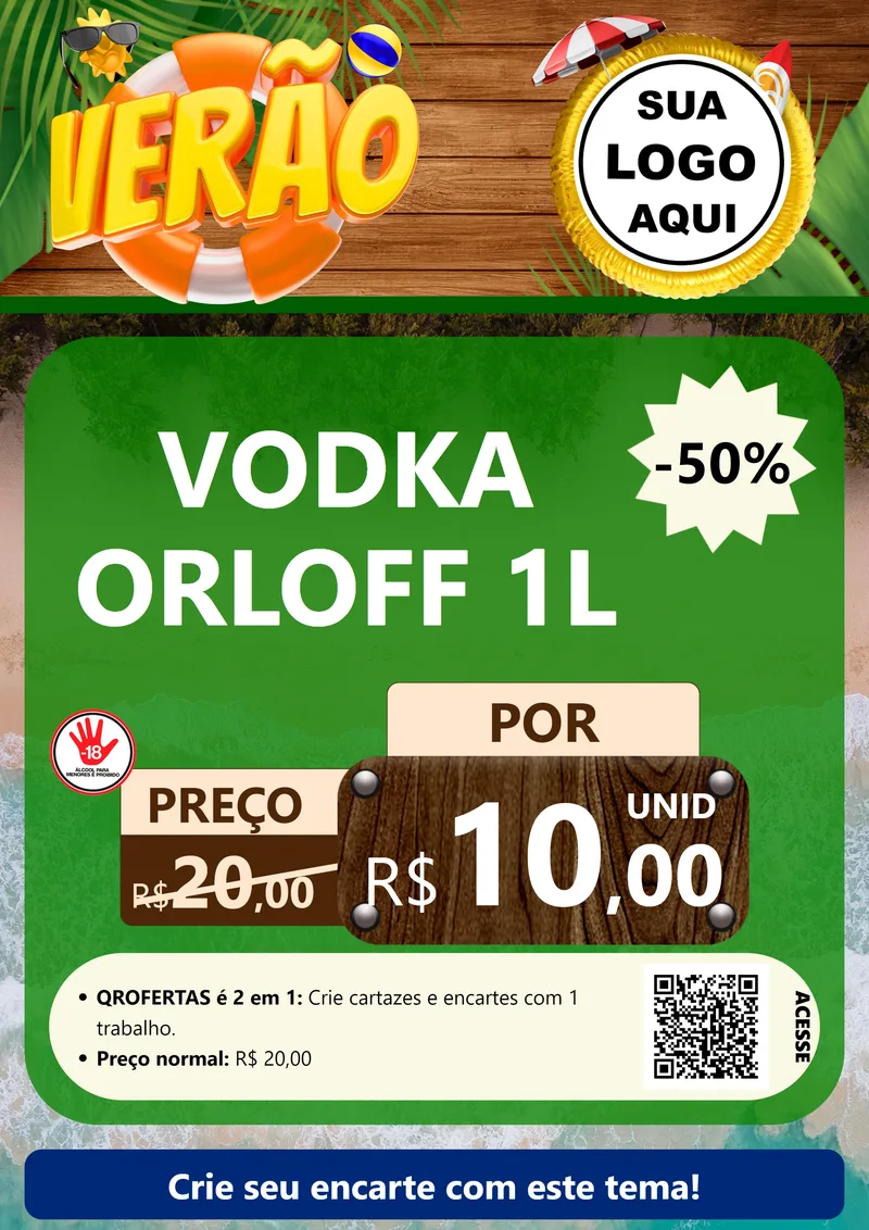 Modelo de Cartaz para Cartaz A4 Vertical com o tema Verão para Distribuidora de bebidas
