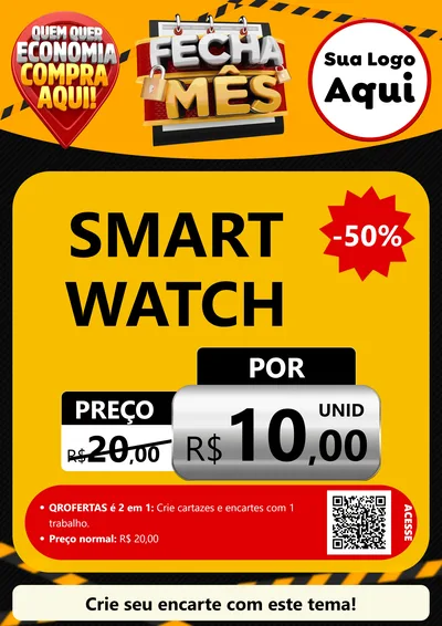 Modelo de Cartaz para Cartaz A4 Vertical com o tema Fecha Mês para Informática