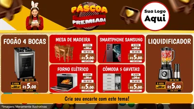 Modelo de TV para TV Horizontal com o tema Páscoa Premiada para Móveis e Eletro