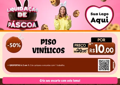 Modelo de Cartaz para Cartaz A4 Horizontal com o tema Liquidação de Páscoa para Material para Construção