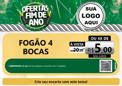 Modelo de Cartaz para Cartaz A4 Horizontal com o tema Ofertas Fim de Ano para Móveis e Eletro