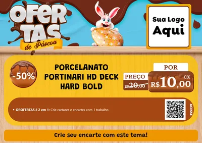 Modelo de Cartaz para Cartaz A4 Horizontal com o tema Ofertas de Páscoa para Pisos e revestimentos