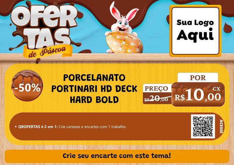Modelo de Cartaz para Cartaz A4 Horizontal com o tema Ofertas de Páscoa para Pisos e revestimentos