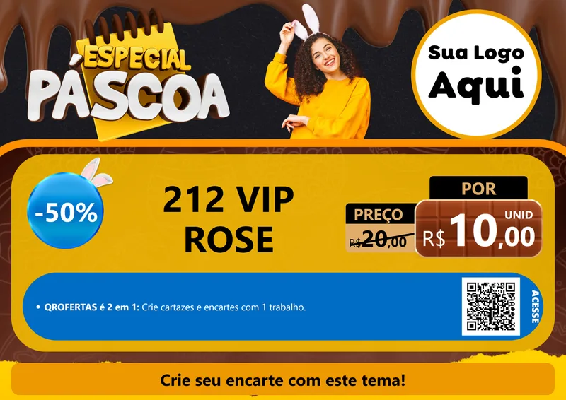 Modelo de Cartaz para Cartaz A4 Horizontal com o tema Especial Páscoa para Perfumes