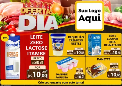 Modelo de Encarte para Encarte A4 Horizontal com o tema Ofertas do Dia para Frios e Laticínios